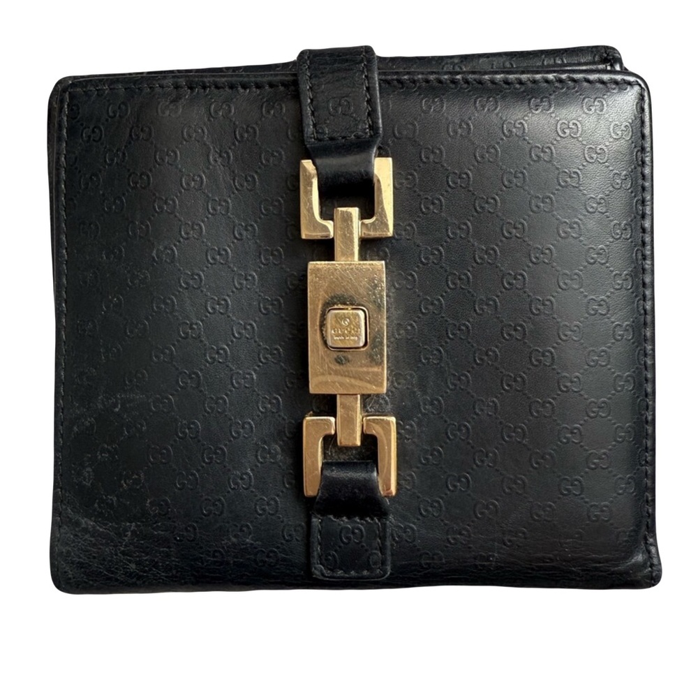 Gucci Jackie GG Bi-fold Compact Leather Wallet Vintage - Picture 1 of 10